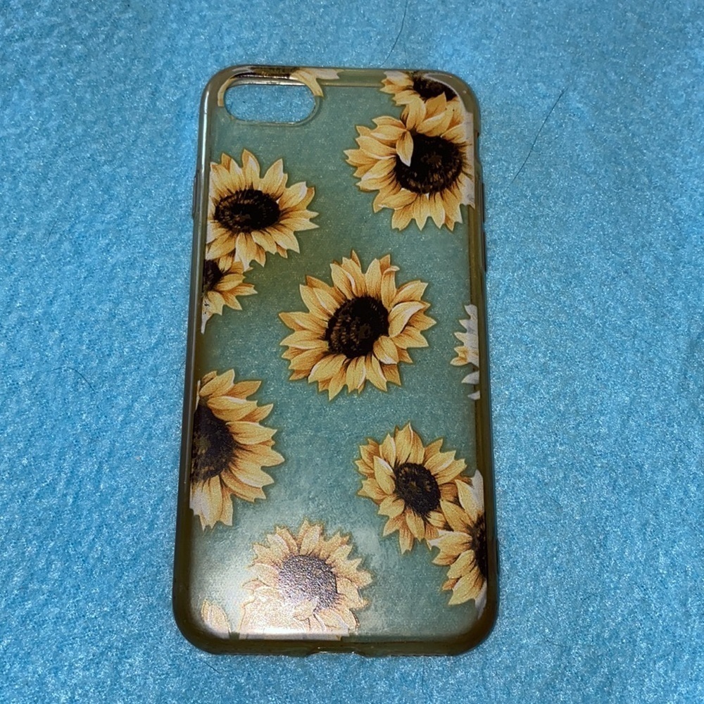 iPhone 7 sunflower smoky clear gel plastic phone cover